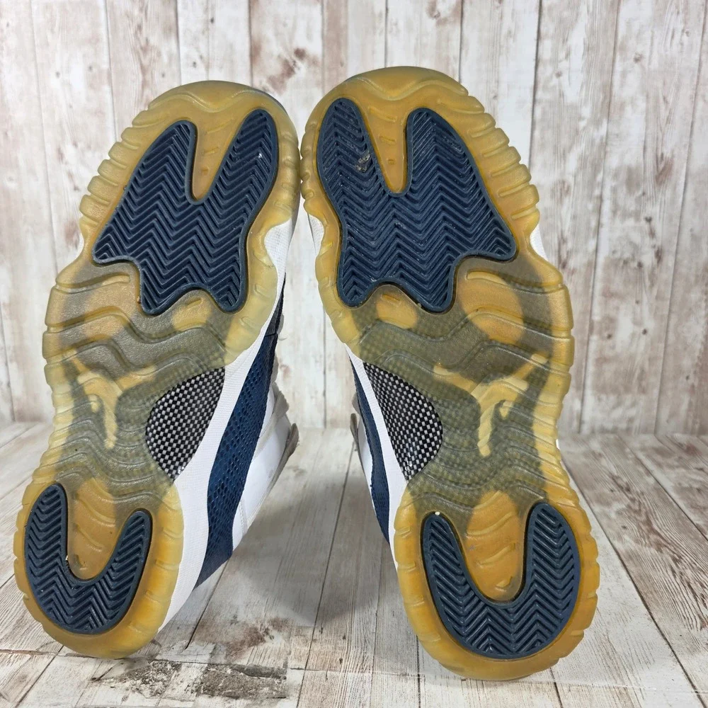 Kids Air Jordan 11 Retro Low Concord Snakeskin White Navy‎ Blue Youth 7Y